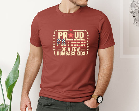 Proud Father Patriotic Funny Art Graphic T-Shirt