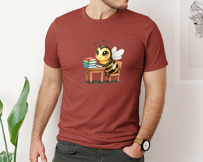 brand:Bella Canvas|color:Rust|Back To School Bee 26 Graphic T-Shirt