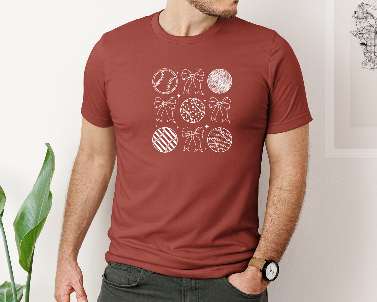 brand:Bella Canvas|color:Rust|Coquette Baseball Game Day Graphic T-Shirt