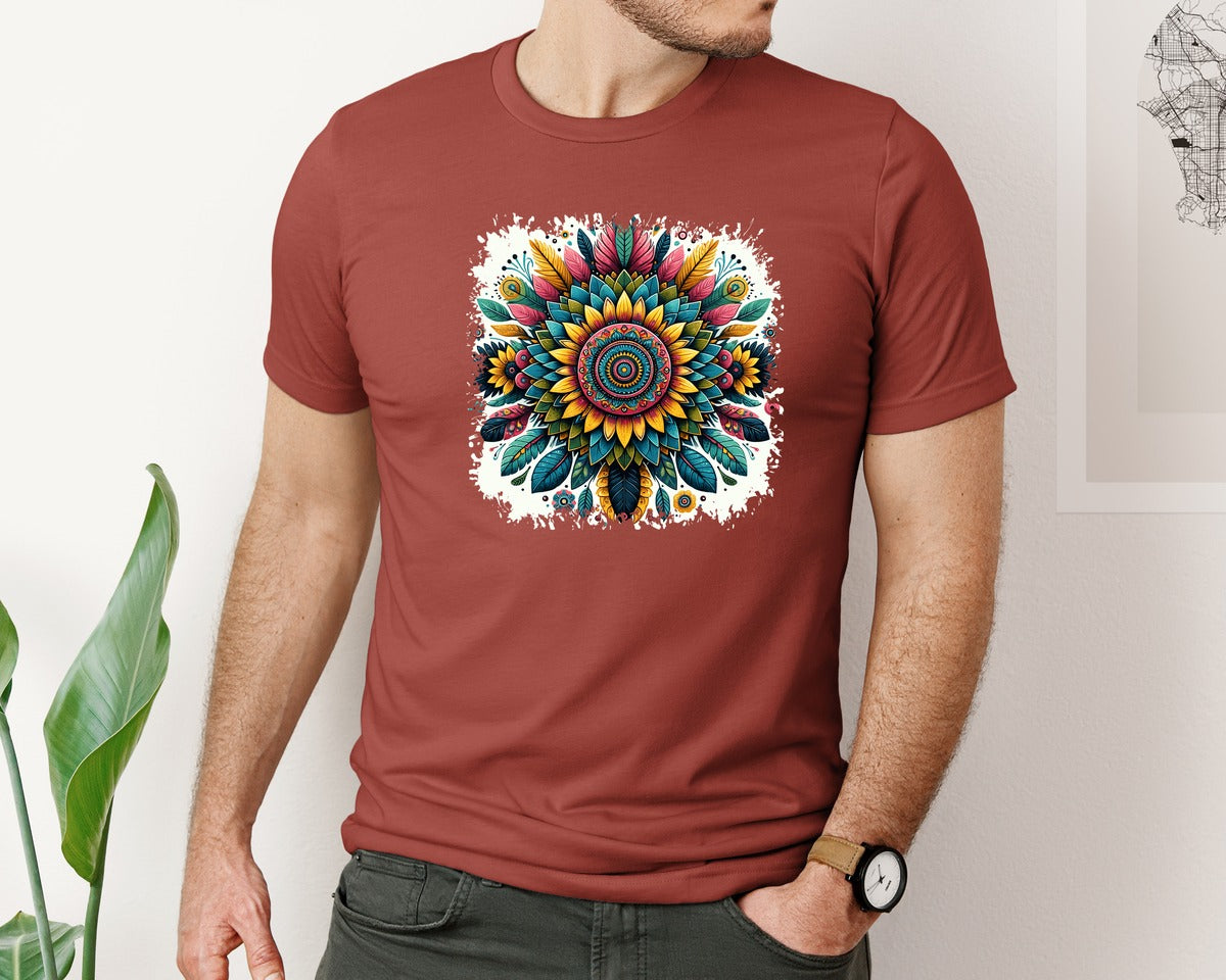 brand:Bella Canvas|color:Rust|Animal Mandala Square Tshirt 18 Graphic T-Shirt