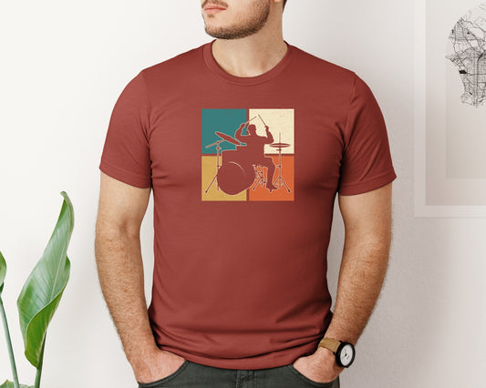 Drum Drummer Vibe Retro Drum Shirt Graphic T-Shirt