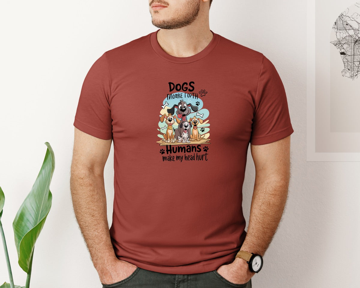 brand:Bella Canvas|color:Rust|Funny Dog Lover Humans Stress Me 2 Graphic T-Shirt