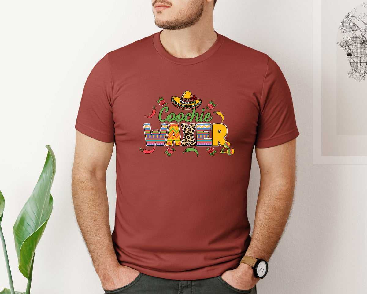 brand:Bella Canvas|color:Rust|Cinco De Mayo Coochie Waxer Mexico Graphic T-Shirt