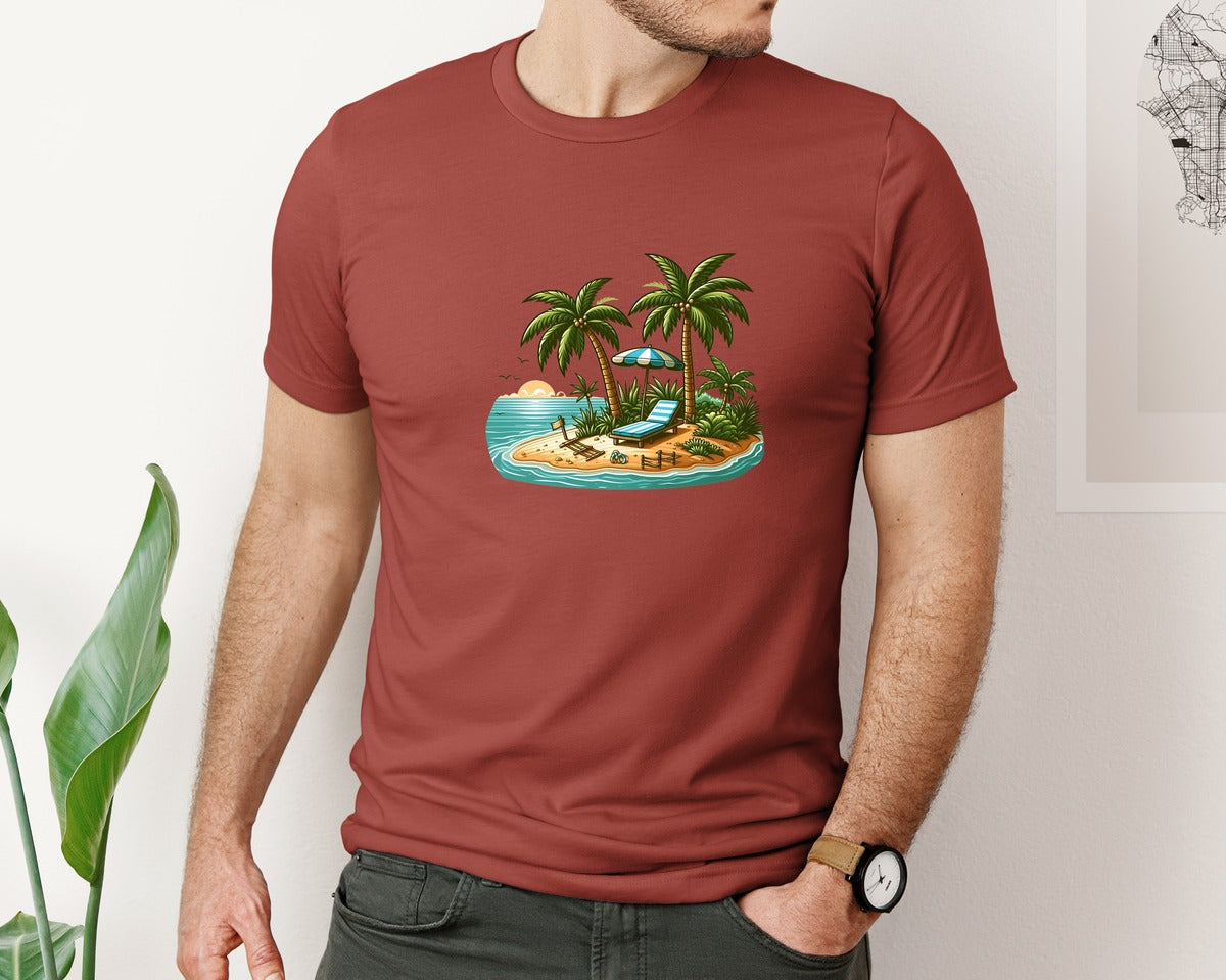 brand:Bella Canvas|color:Rust|Summer Beach 2 Graphic T-Shirt