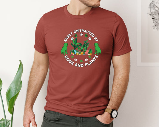Plants And Dogs Lover Gardening Graphic T-Shirt