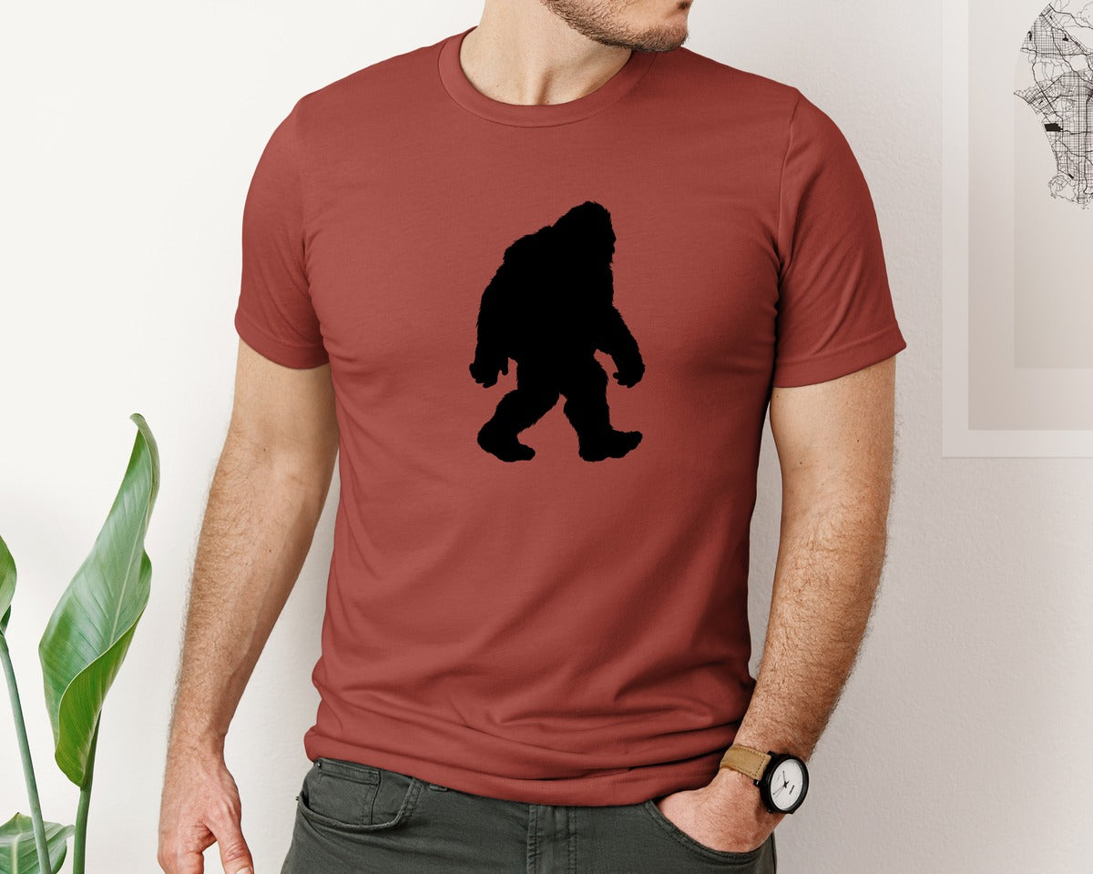 brand:Bella Canvas|color:Rust|Bigfoot Sasquatch Figure Design Graphic T-Shirt