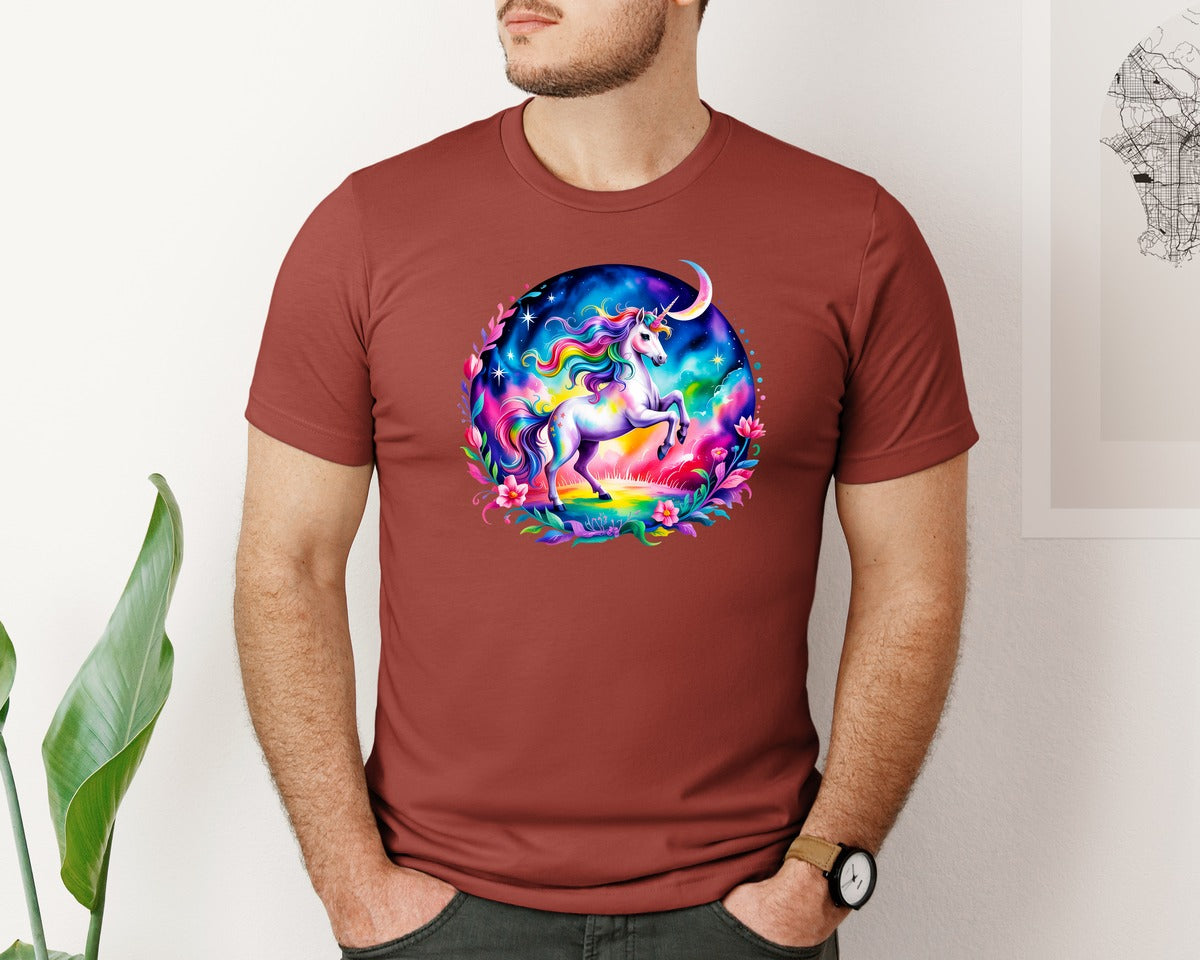 brand:Bella Canvas|color:Rust|Girls Unicorn Shirt Design Graphic T-Shirt