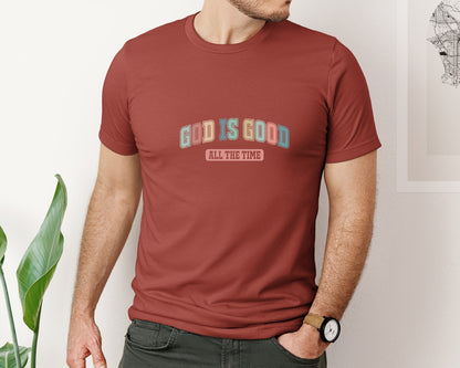 brand:Bella Canvas|color:Rust|God Is Good All The Time 11 Graphic T-Shirt
