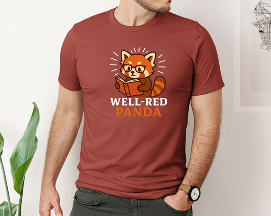 Funny Red Panda Book Lover T Shirt Graphic T-Shirt
