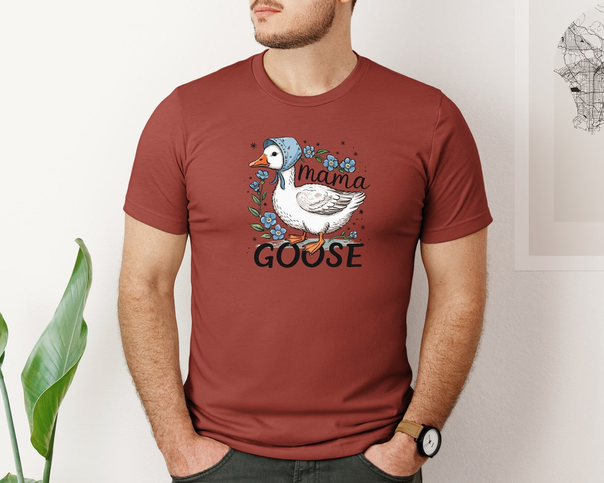 brand:Bella Canvas|color:Rust|Mama Goose Silly Goose Graphic T-Shirt