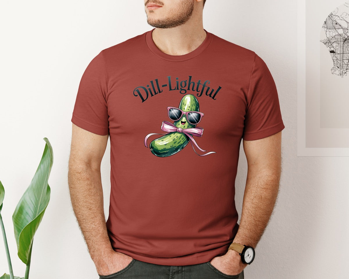 brand:Bella Canvas|color:Rust|Dill Lightful Funny Pickle 2 Graphic T-Shirt