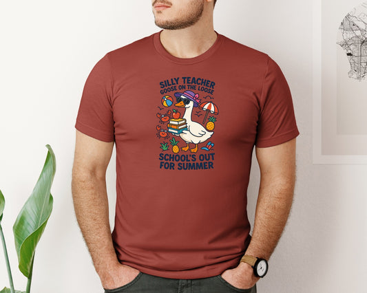 Silly Teacher Goose On The Loose 3 Graphic T-Shirt