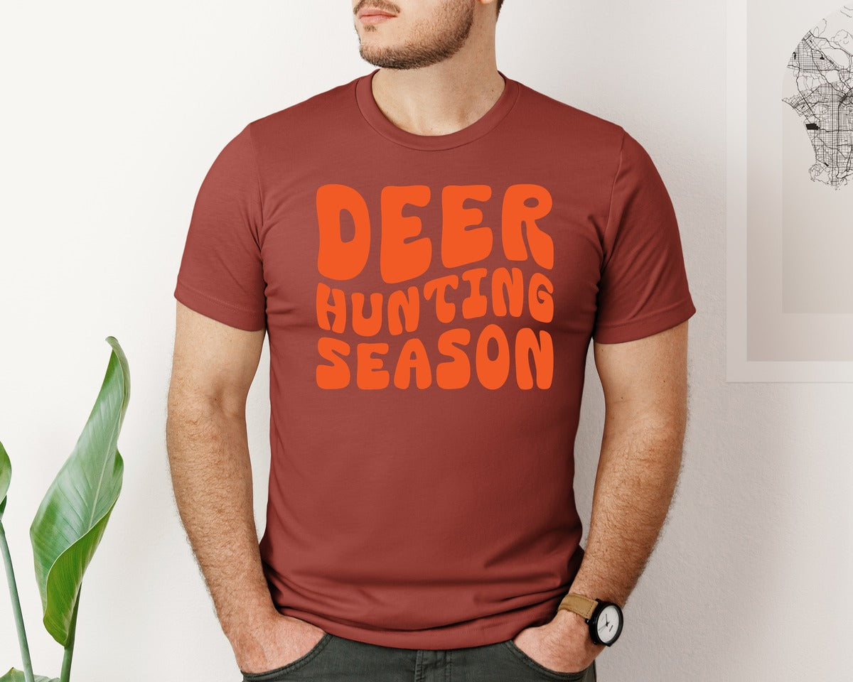 brand:Bella Canvas|color:Rust|Retro Deer Hunting Season Design 2 Graphic T-Shirt
