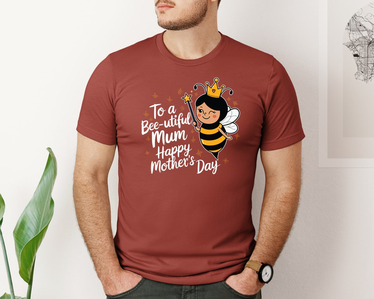 brand:Bella Canvas|color:Rust|Happy Mothers Day Mum Funny Pun Graphic T-Shirt