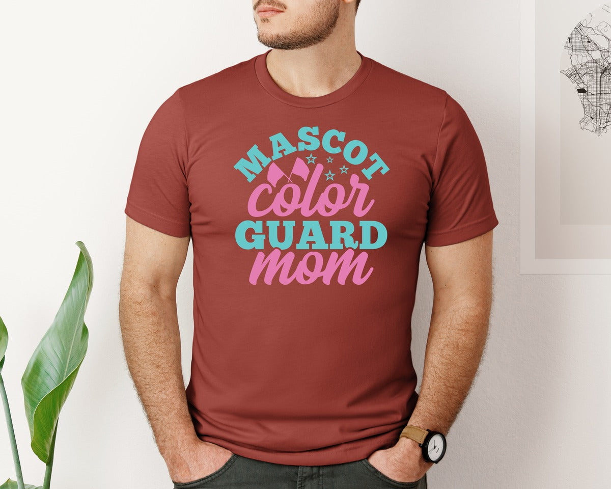 brand:Bella Canvas|color:Rust|Mascot Color Guard Mom Quote Design 6 Graphic T-Shirt