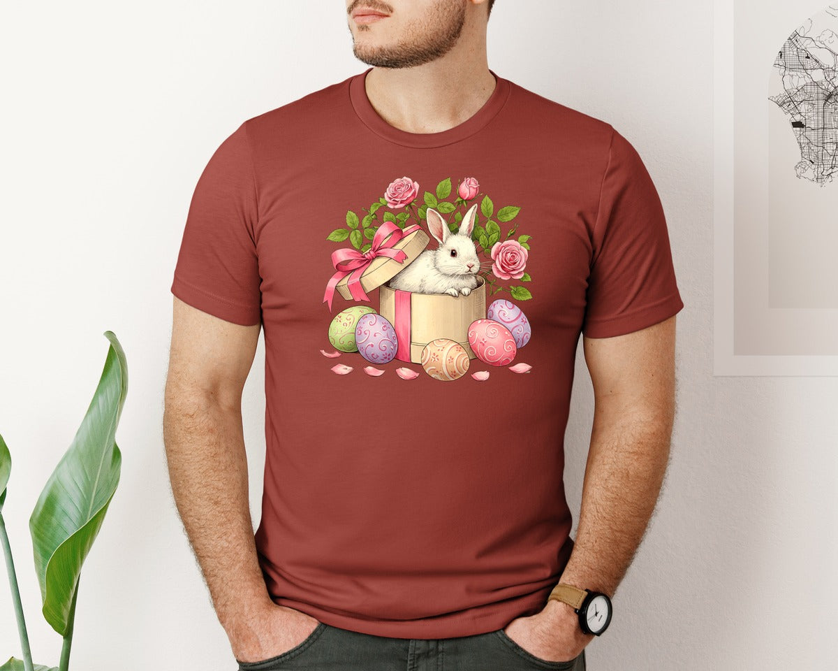 brand:Bella Canvas|color:Rust|Easter Bunny Bunny 2 Graphic T-Shirt