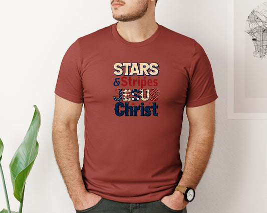 Stars Stripes And Jesus Christ T Shirt Graphic T-Shirt