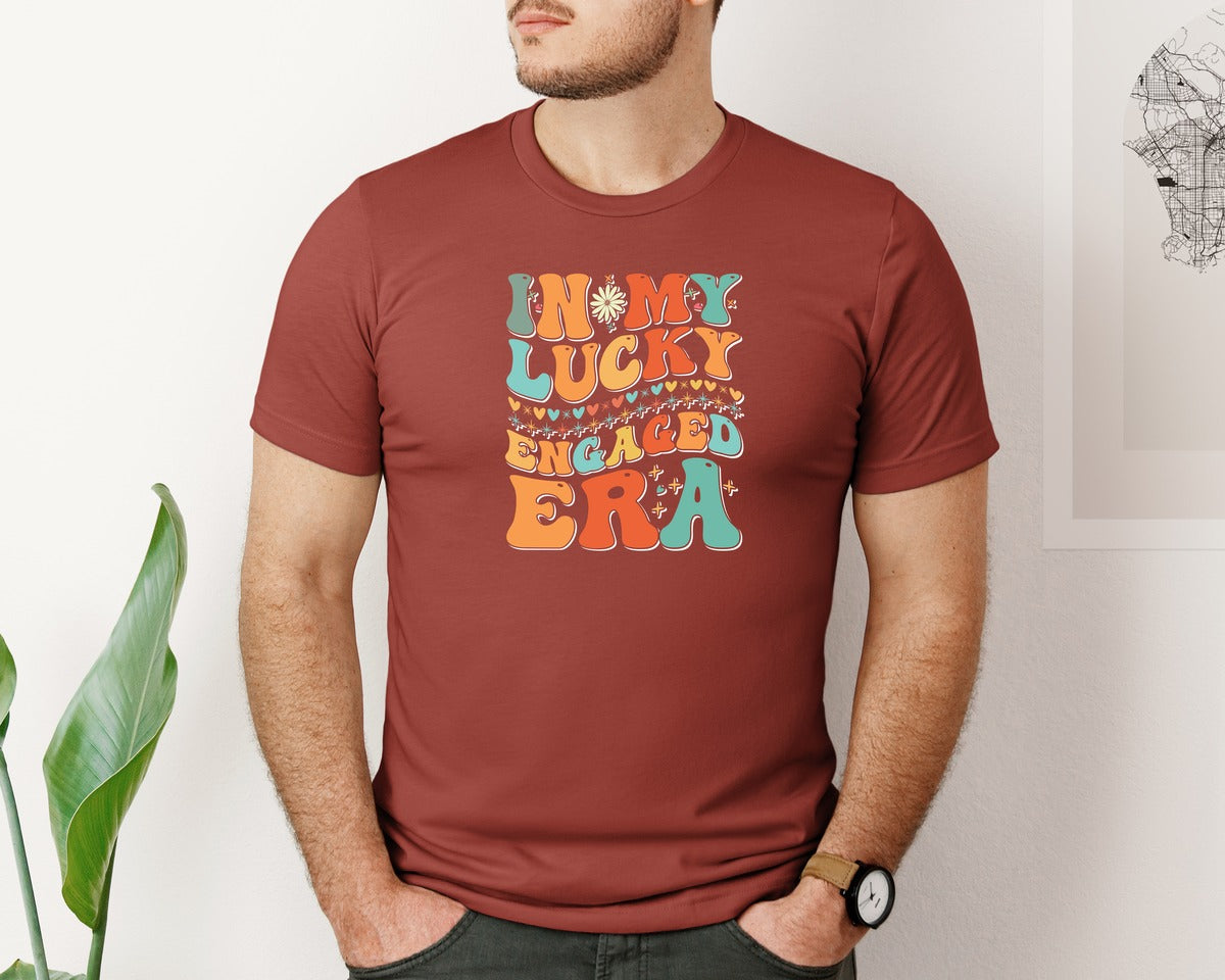 brand:Bella Canvas|color:Rust|In My Lucky Engaged Era 2 Graphic T-Shirt