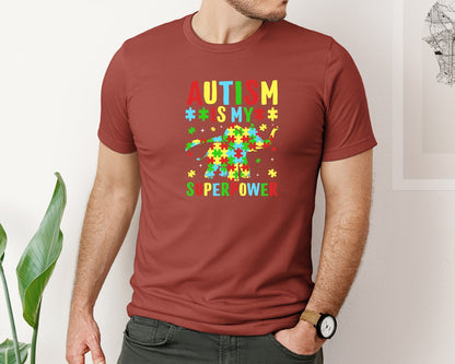 brand:Bella Canvas|color:Rust|Autism Is My Superpower T Shirt 2 Graphic T-Shirt