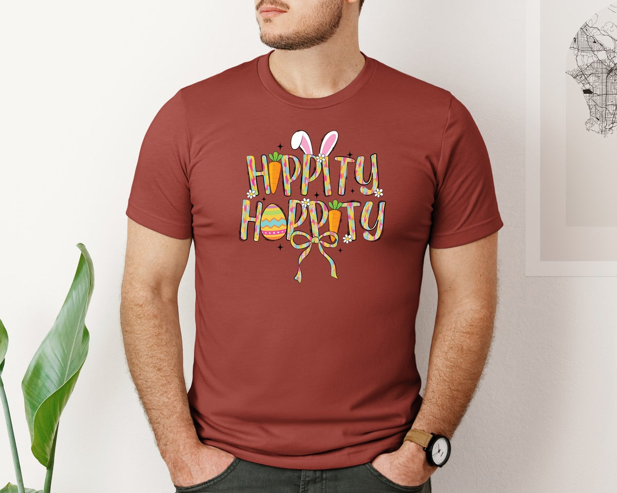 brand:Bella Canvas|color:Rust|Hippity Hoppity Easter 2 Graphic T-Shirt