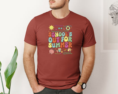 brand:Bella Canvas|color:Rust|Schools Out For Summer Pngsummer Break Graphic T-Shirt