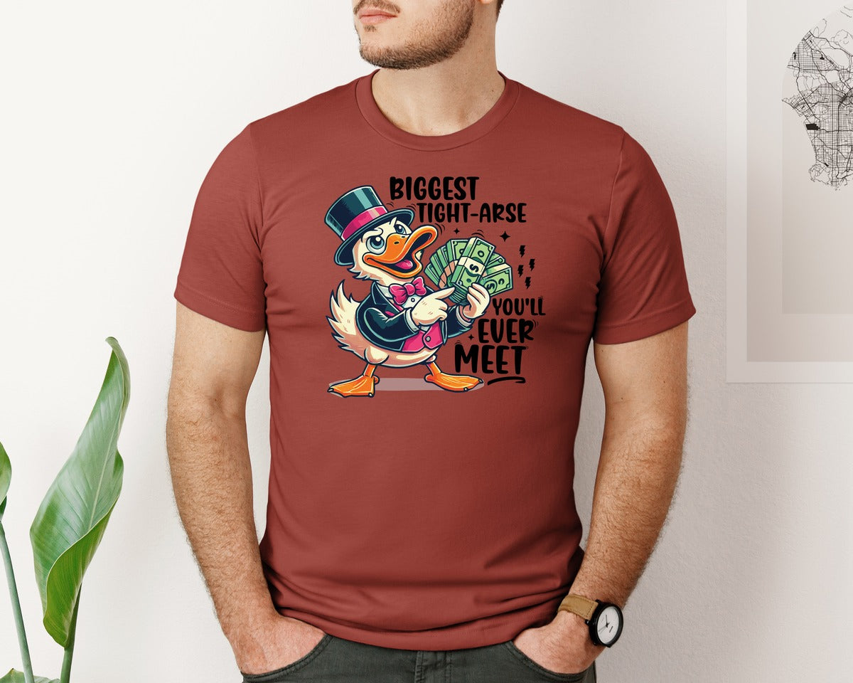 brand:Bella Canvas|color:Rust|Biggest Tight Arse Youll Ever Meet Graphic T-Shirt