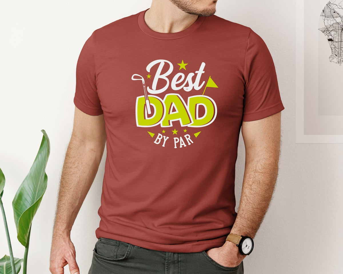 brand:Bella Canvas|color:Rust|Best Dad By Par Golf Quote Design 6 Graphic T-Shirt