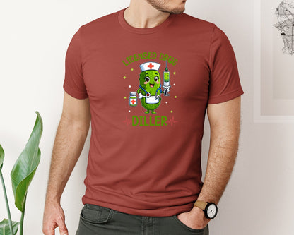 brand:Bella Canvas|color:Rust|Funny Pickle Licensed Nurse T Shirt Graphic T-Shirt