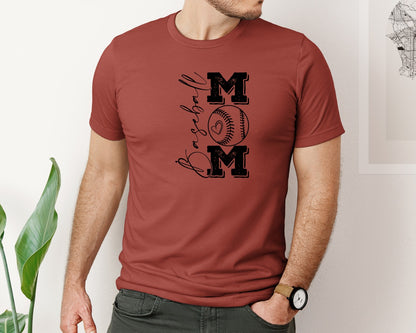 brand:Bella Canvas|color:Rust|Baseball Mama 16 Graphic T-Shirt