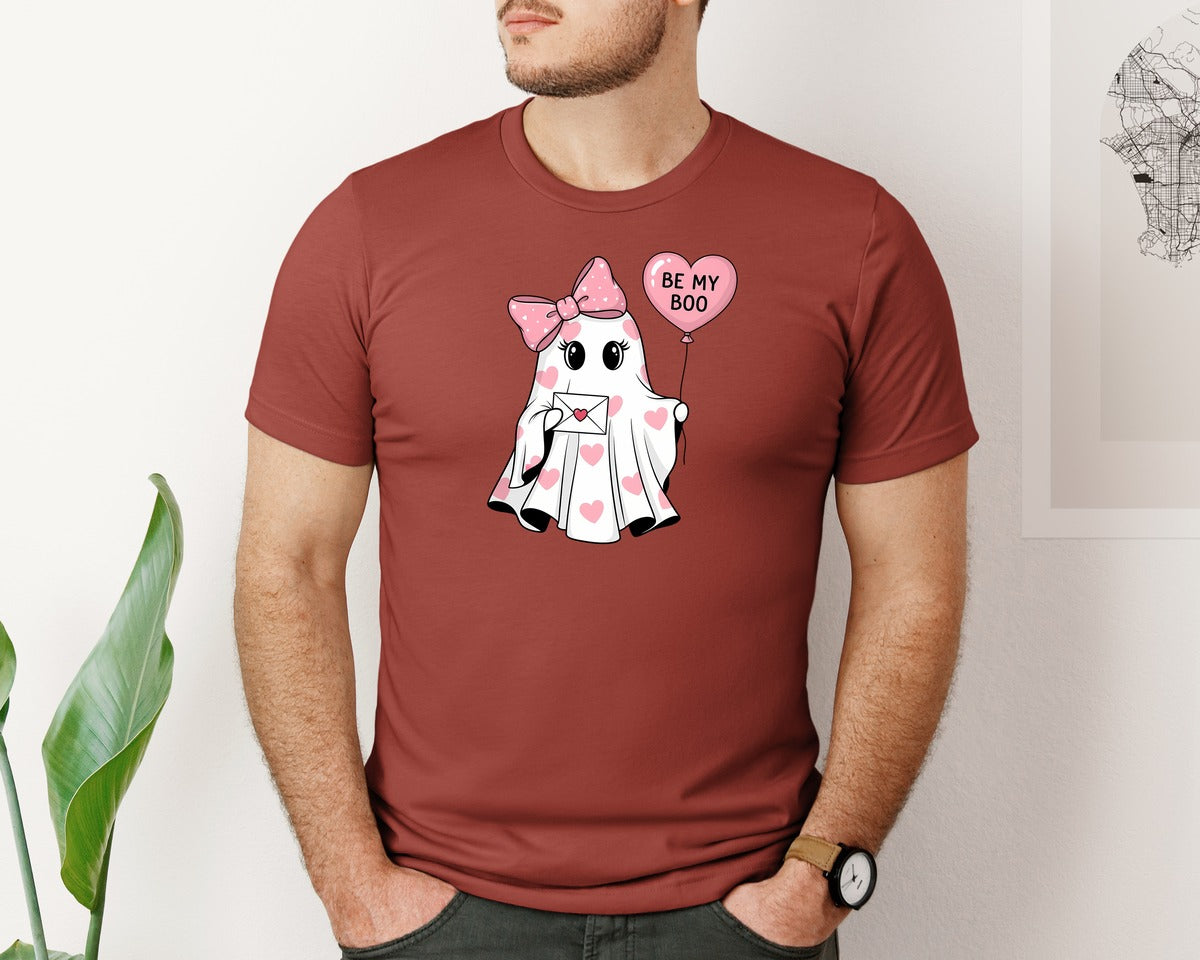 brand:Bella Canvas|color:Rust|Be My Boo Cute Ghost Graphic T-Shirt