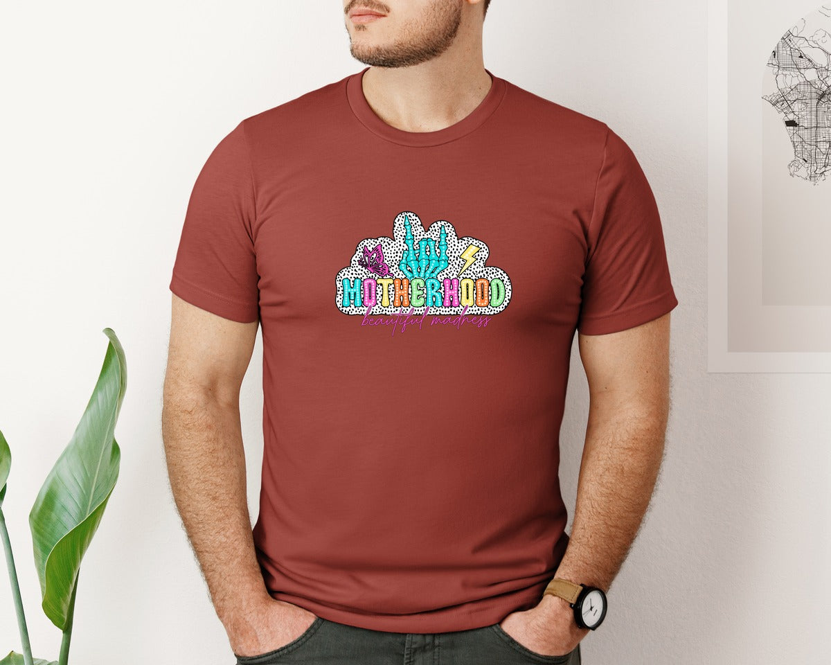 brand:Bella Canvas|color:Rust|Retro Motherhood Funny Mama Graphic T-Shirt