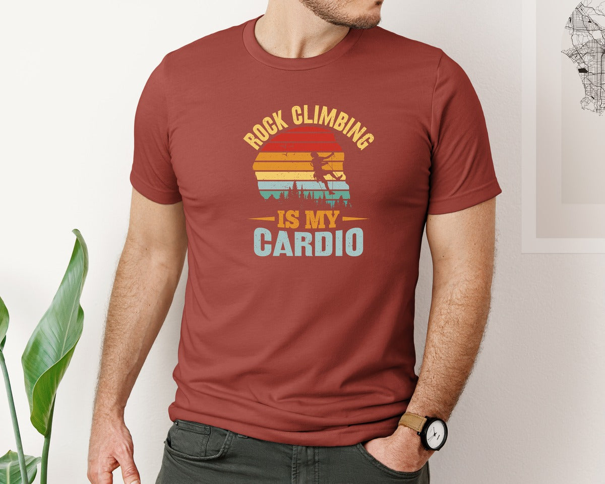 brand:Bella Canvas|color:Rust|Rock Climbing Graphic Graphic T-Shirt