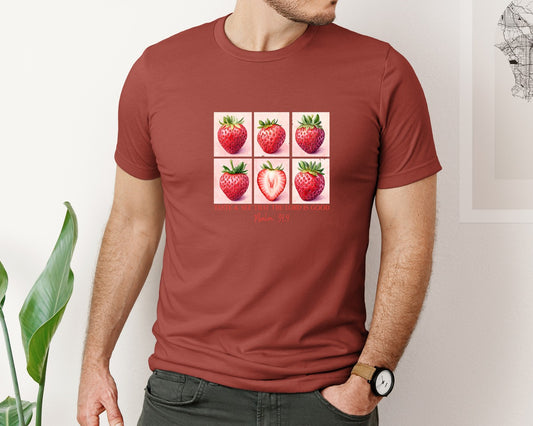 Strawberry Taste And See Floral Graphic T-Shirt