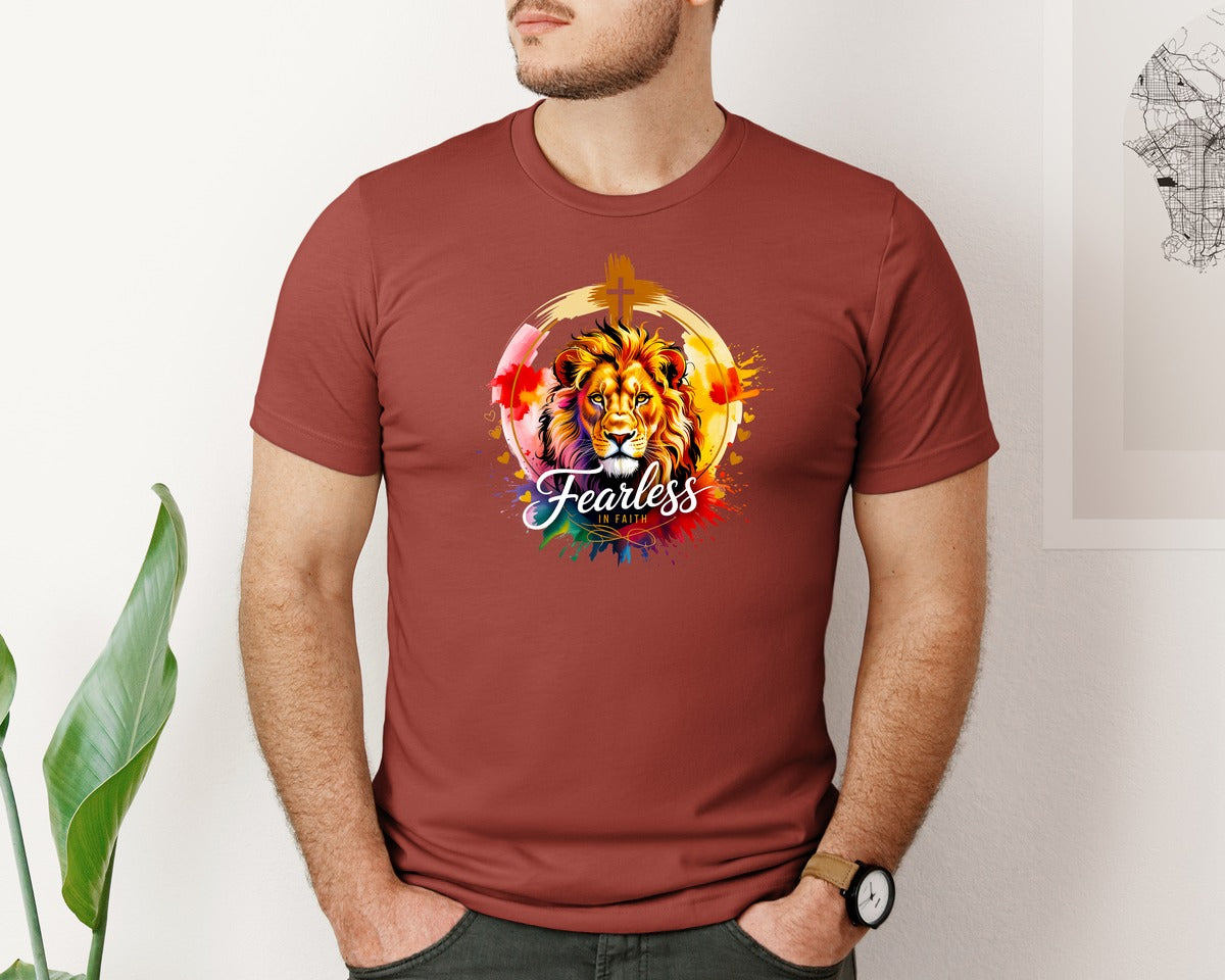 brand:Bella Canvas|color:Rust|Faithful Christian Design Graphic T-Shirt