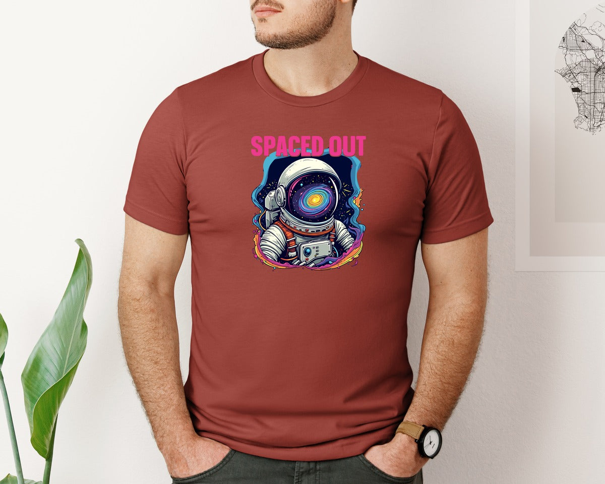 brand:Bella Canvas|color:Rust|Spaced Out T Shirt Graphic T-Shirt