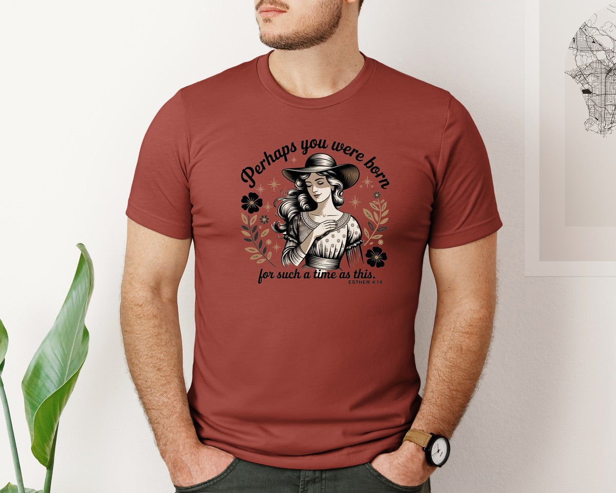 brand:Bella Canvas|color:Rust|Perhaps You Were Born Christian 2 Graphic T-Shirt