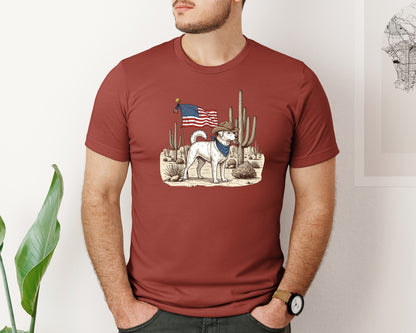 brand:Bella Canvas|color:Rust|4Th Of July Vintage Cowboy Dog Graphic T-Shirt
