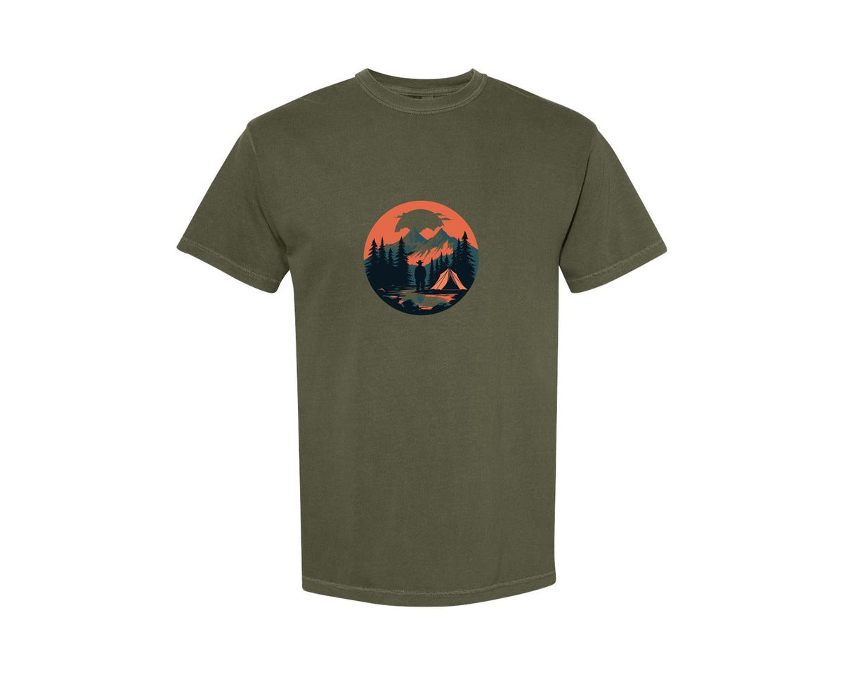 brand:Comfort Colors|color:Sage Green|Camping T Shirt Vector Design 6 Graphic T-Shirt