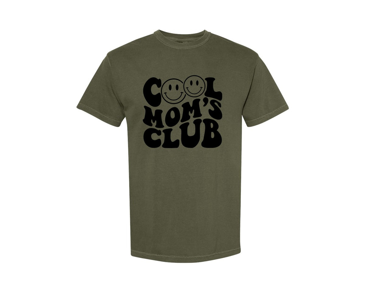 brand:Comfort Colors|color:Sage Green|Cool Moms Club Wavy 2 Graphic T-Shirt