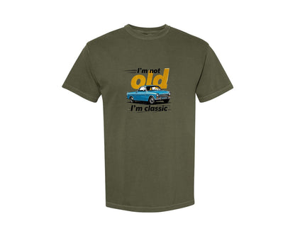 brand:Comfort Colors|color:Sage Green|Vintage Car Im Classic T Shirt Design Graphic T-Shirt