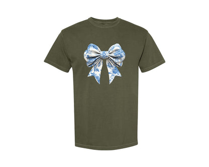 brand:Comfort Colors|color:Sage Green|Bow Bow T Shirt Design Graphic T-Shirt