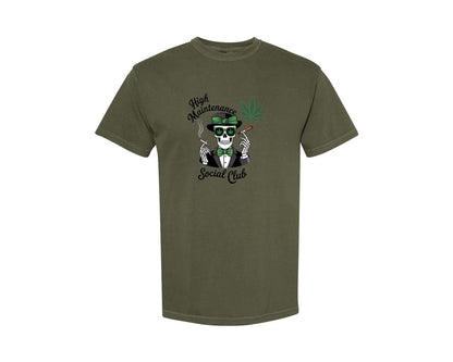 brand:Comfort Colors|color:Sage Green|High Maintenance Social Club 4 Graphic T-Shirt