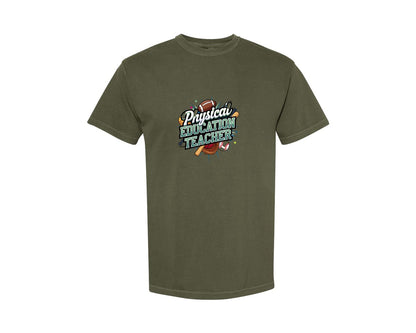 brand:Comfort Colors|color:Sage Green|Physical Education Teacher 2 Graphic T-Shirt