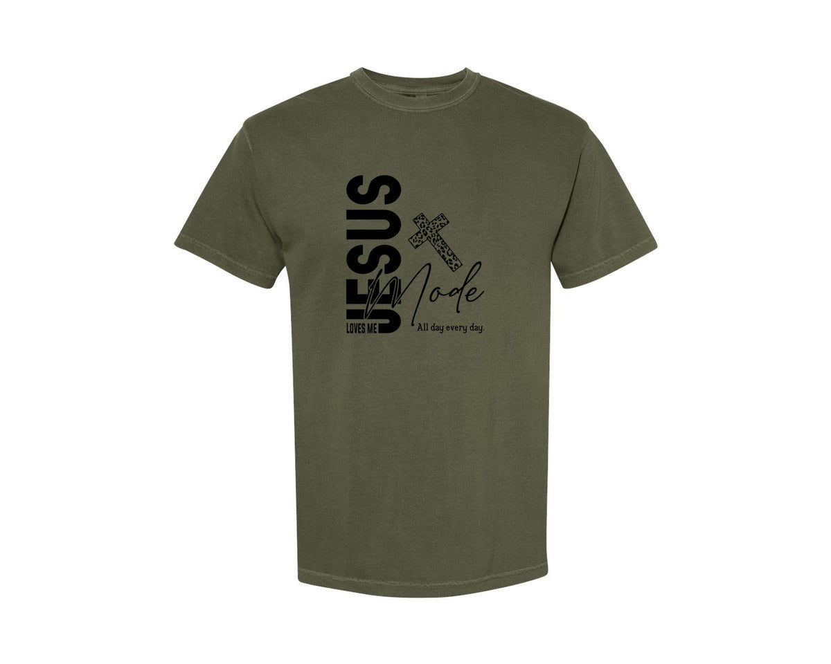 brand:Comfort Colors|color:Sage Green|Jesus Loves Me Love Like Jesus Graphic T-Shirt