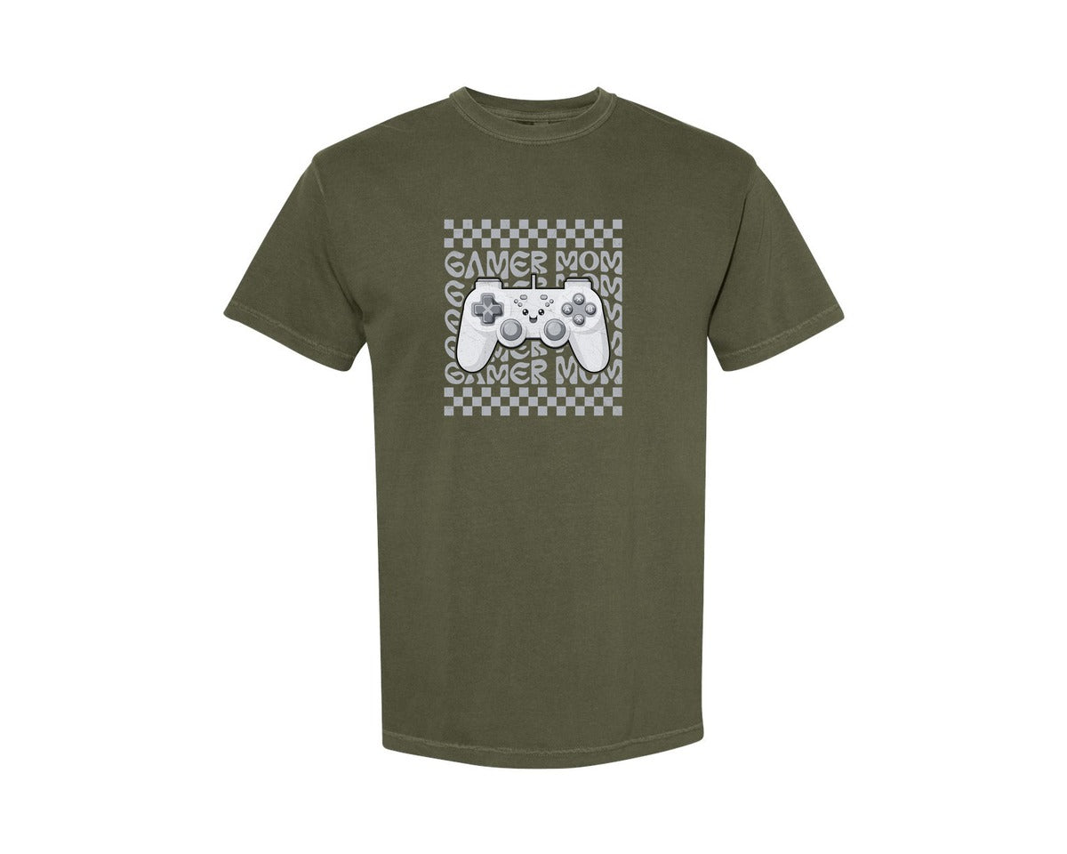 brand:Comfort Colors|color:Sage Green|Game Controller Gamer Mom Graphic T-Shirt