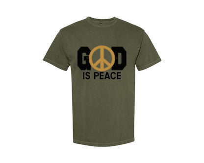 brand:Comfort Colors|color:Sage Green|God Is Peace Religious Christian Graphic T-Shirt