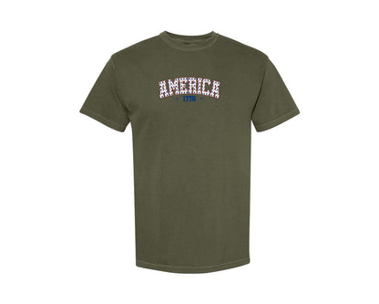 brand:Comfort Colors|color:Sage Green|America 1776 4Th Of July Patriotic 3 Graphic T-Shirt