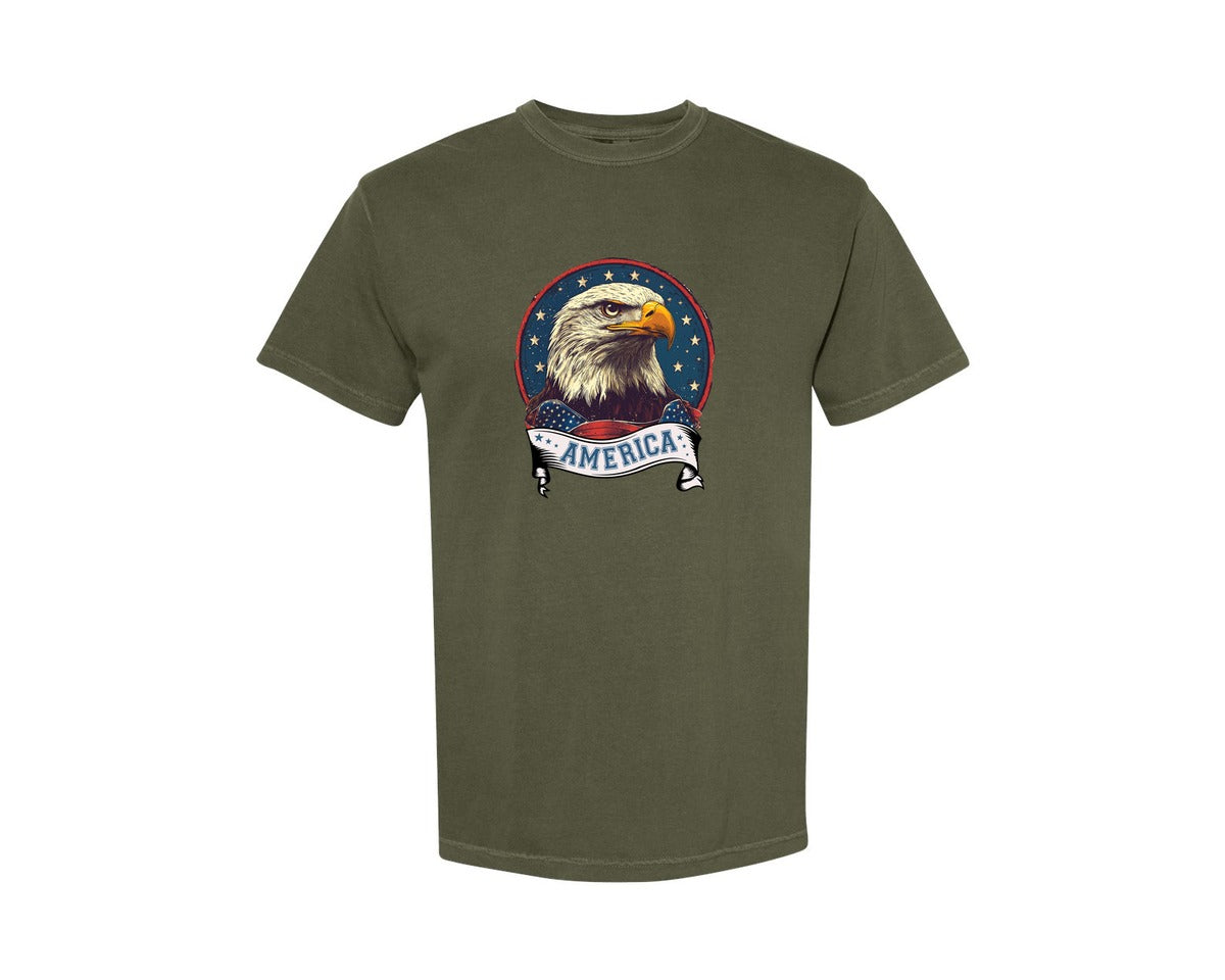brand:Comfort Colors|color:Sage Green|4Th Of July Patriotic America Graphic T-Shirt