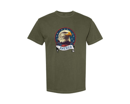 brand:Comfort Colors|color:Sage Green|4Th Of July Patriotic America Graphic T-Shirt