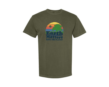 brand:Comfort Colors|color:Sage Green|Earth Matters Save The Planet T Shirt Graphic T-Shirt